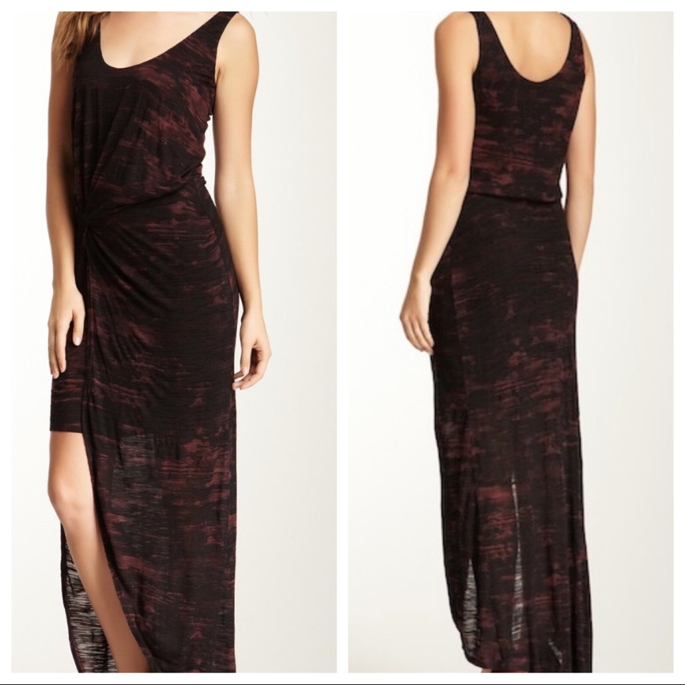 Halston Heritage High Low Burnout Maxi Dress